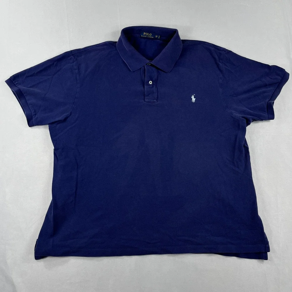 Polo Ralph Lauren Polo Shirt Navy Blue Short Sleeve Big & Tall Mens 2XB